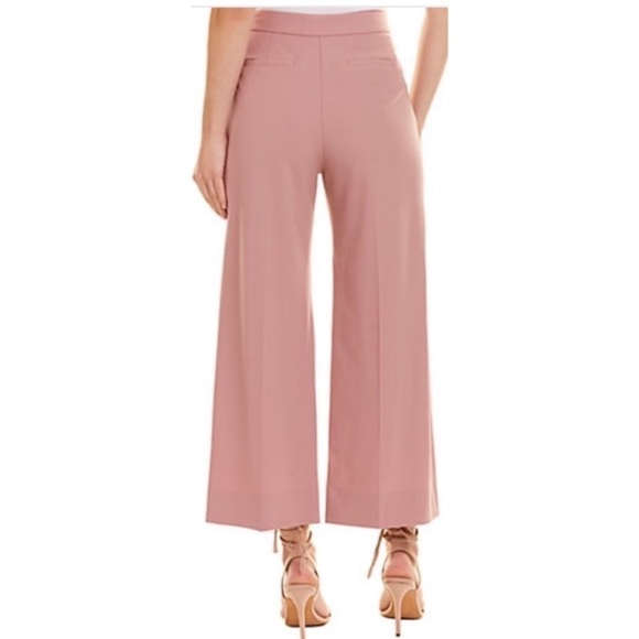 Rebecca Taylor || Spring Wide Leg Crop Trousers Pants Pink Mauve 00 - Picture 3 of 10